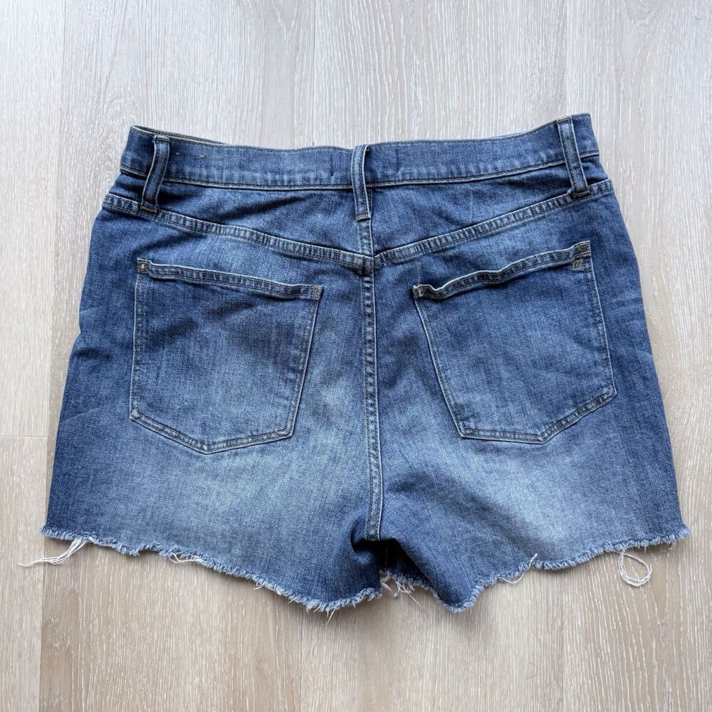 Madewell High-Rise Denim Shorts Sz 31 Raw Hem Medium Wash Cut Offs Coastal Boho - Picture 2 of 8